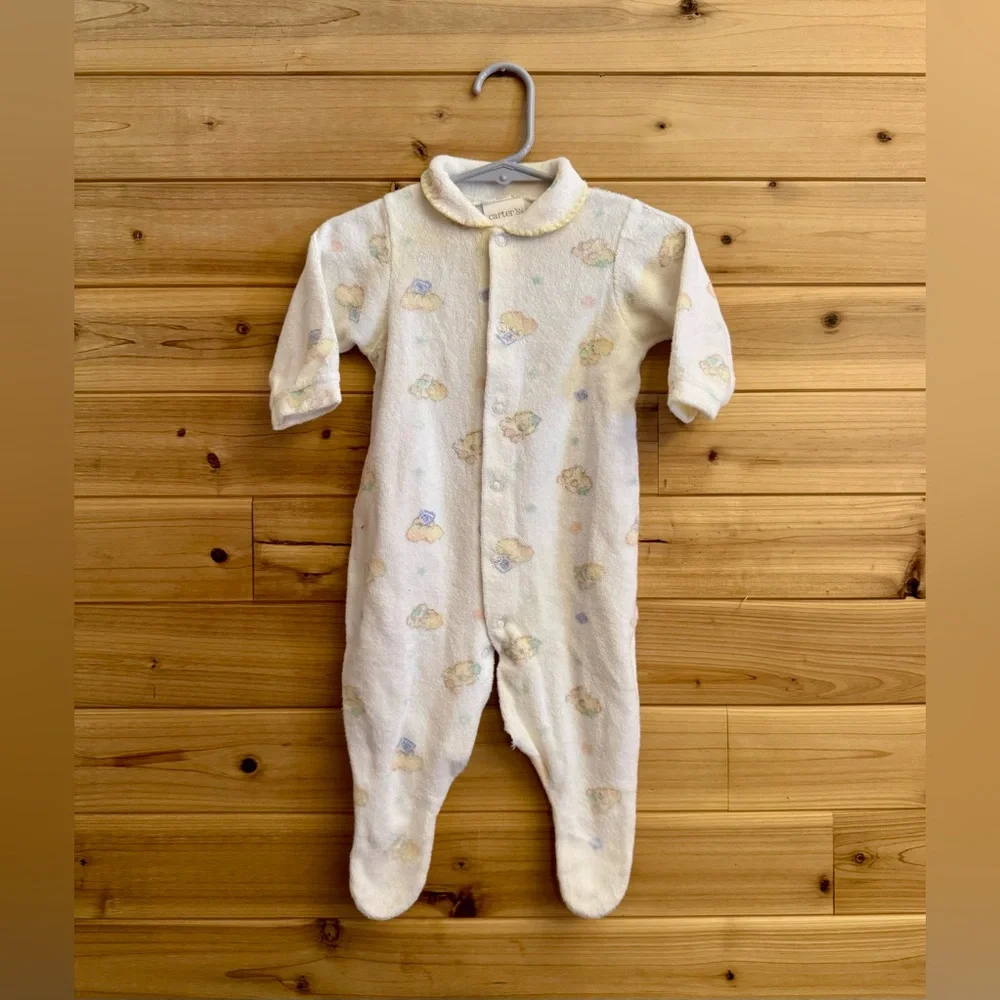 Vintage 6-12 Months Baby Retro Yellow Duck Footie Bodysuit Bundle